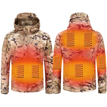 Мужской жилет с подогревом, зимняя теплая флисовая тактическая куртка с USB подогревом, спортивная куртка ded на открытом воздухе, военная софтшелл для пеших прогулок