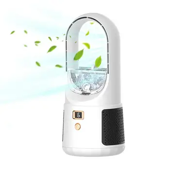 Вентилятор Без лопастей, Шестиступенчатый Регулируемый Портативный Вентилятор, Заряжающийся через USB, Домашний настольный Электрический вентилятор, Вентилятор циркуляции воздуха