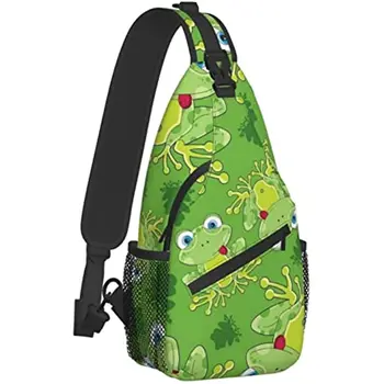 Сумка-слинг в виде лягушки для женщин и мужчин, сумки через плечо с животным принтом, повседневный рюкзак-слинг, нагрудная сумка для путешествий, походный рюкзак на открытом воздухе