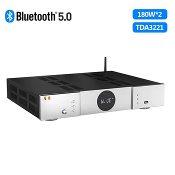 Усилитель звука Trasam V600 Двухъядерный TPA3221 Hi-Fi Класса D Встроенный усилитель 192 кГц 2,0 канала Bluetooth 5,0 Усилитель мощности 180 Вт x2