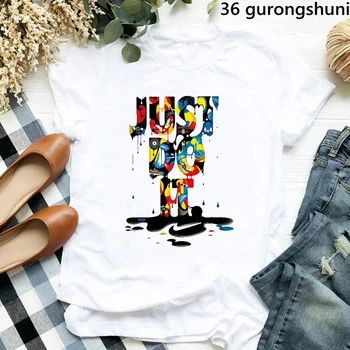 Женские футболки с буквенным принтом Just Do, летние винтажные футболки для девочек 90-х, модная футболка Harajuku, Женские топы высокого качества