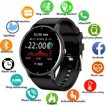2023 Умные часы Для Мужчин И Женщин с большим сенсорным экраном, спортивные часы для фитнеса, Водонепроницаемые Bluetooth-звонки Для Android IOS, Умные часы