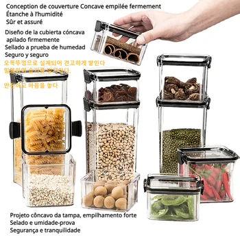 Герметичная банка Пластиковый ящик для хранения зерна Пищевая влагостойкая Лапша DryGoods Прозрачный Кухонный холодильник Органайзер Шкаф