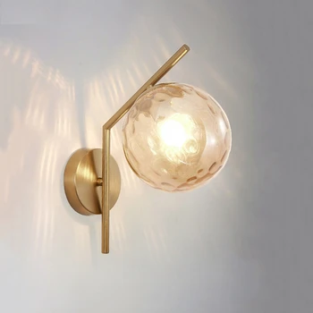 Скандинавское стекло, золотисто-черный настенный светильник, прикроватный светильник для спальни, гостиная, коридор, настенный светильник, современный декор для помещений, осветительные приборы