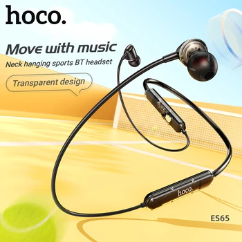 Беспроводные наушники HOCO с шейным ободком, спортивные водонепроницаемые Bluetooth-наушники Длительного ожидания, гарнитура-вкладыш с микрофоном для iphone Samsung