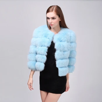 Зимнее Свободное короткое стильное меховое пальто, Женское роскошное приталенное теплое пальто из лисьего меха, дизайн в стиле пэчворк, уличная ветрозащитная меховая куртка