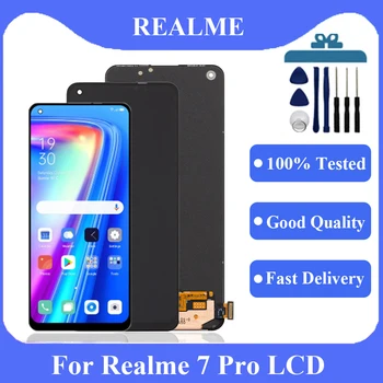 AMOLED Оригинал Для Realme 7 Pro ЖК-дисплей с сенсорным Дисплеем В Сборе Для Realme 7 Pro RMX2170 Замена экрана