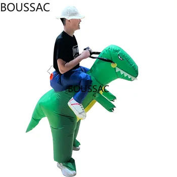 Детский надувной костюм динозавра для верховой езды, забавная игрушка для косплея, надувной костюм динозавра для шоу на Хэллоуин