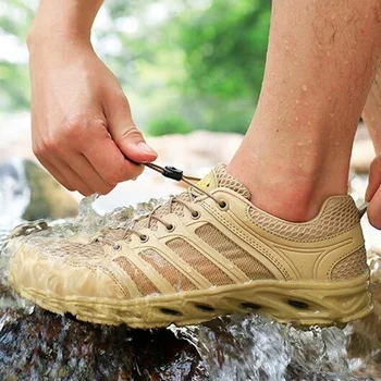 Уличная быстросохнущая водонепроницаемая обувь для болот Ультралегкая нескользящая обувь для водных видов спорта Летняя походная сетчатая дышащая обувь для рыбалки