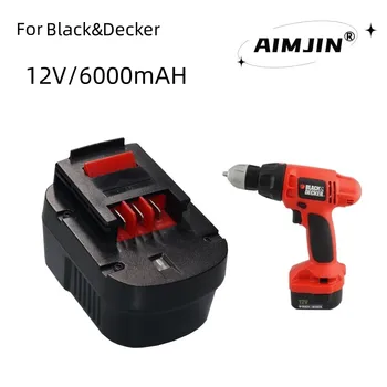 AimJin 12 В 6000 мАч Перезаряжаемый Инструмент Батарея для Black & Decker A12 A12EX FSB12 FS120B A1712 HP12K HP12 Ni-MH Сменная Дрель Ba