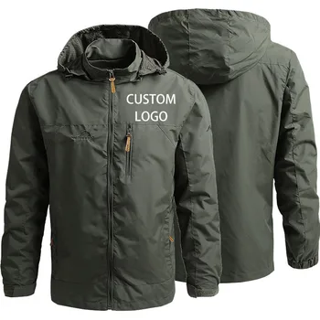 Куртка с логотипом на заказ, мужская весенне-осенняя быстросохнущая куртка, спортивная куртка для альпинизма, пешего туризма, Ветрозащитная водонепроницаемая куртка