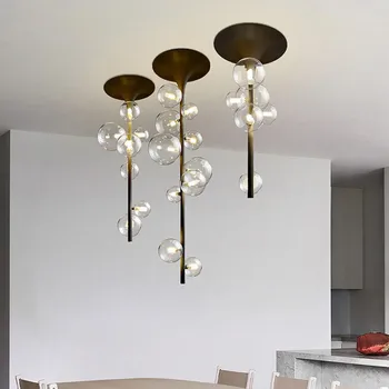 Подвесной светильник в Скандинавском стиле из стеклянного пузыря для декора столовой, бара, Кофейни, ресторана, Креативного современного потолочного светильника