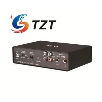 Аудиоинтерфейс TZT TEYUN Q-24 Звуковая карта 24 бит/192 кГц с поддержкой USB2.0 с обратной связью и выходом TRS/RCA