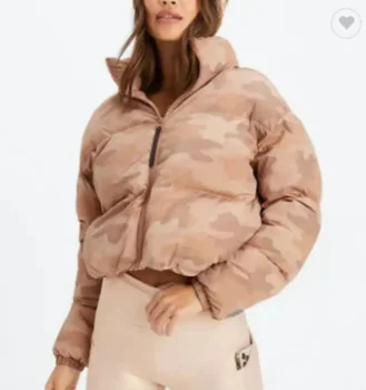 Пальто для женщин 2023, Зимнее однотонное пальто с длинным рукавом, Камуфляжный принт на Молнии, Женский пуховик