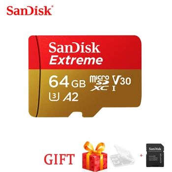 100% SanDisk Extreme microSD Карта U3 A2 Карта памяти V30 32G 64G 128G 256GB Оригинальная TF Карта A1 для камеры 512gB 1TB SDXC tf