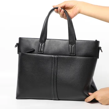 AETOO Головной слой из воловьей кожи, деловая мужская сумка, сумка в горизонтальном стиле, кожаная повседневная мужская сумка через плечо, портфель через плечо, сумка