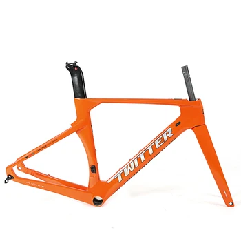 TWITTER 700C Карбоновая рама для шоссейного велосипеда T900 C/V Brake, рама для гоночного велосипеда из углеродного волокна с технологией EPS, велосипедная рама 56 см