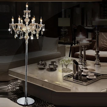 Бесплатный Кристалл Abajur cristal для освещения гостиной, ламп для спальни, хрустального торшера, Модных современных французских светильников-подставок
