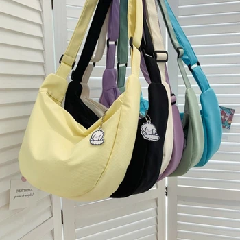 Сумки через плечо, женские однотонные универсальные сумки в стиле Харадзюку, сумки через плечо большой емкости для женщин, кошелек для подростков
