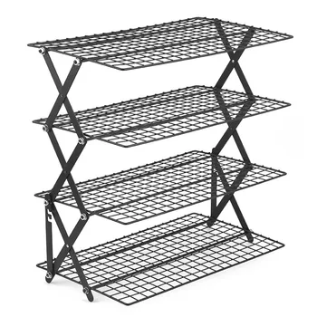 Металлический железный портативный стеллаж для хранения, стеллаж для пикника, складной стол, походный стеллаж для еды, походная полка