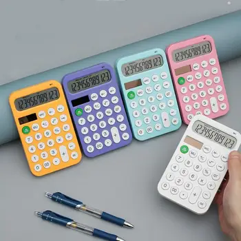 Новый настольный калькулятор на солнечной батарее, 12 цифр, Круглые кнопки, Большой ЖК-дисплей, Финансовый студенческий калькулятор, Подарок