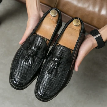 2023 Мужские Модельные туфли Ручной работы с перфорацией типа Броги; Свадебные туфли из искусственной Кожи; Мужские Кожаные Оксфорды на плоской подошве; Официальная Обувь; Zapatos Hombre