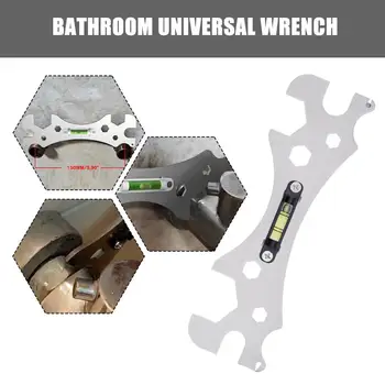 Универсальный ключ для ванной комнаты Многофункциональный ровный ключ Линейка Инструмент для измерения расстояния Хвостовик Метчик Инструменты
