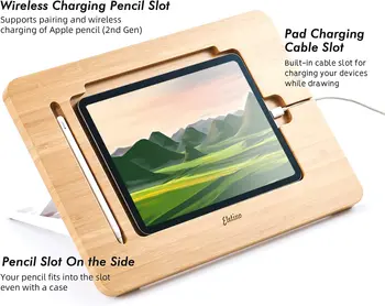 Многоугольная Складная Регулируемая подставка для iPad с рисунком из бамбука для iPad 11 дюймов 12,9 дюймов