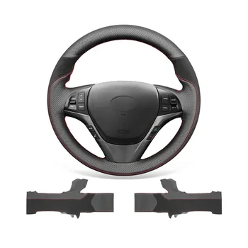 Индивидуальная нескользящая черная Кожаная Замшевая обертка для рулевого колеса автомобиля Hyundai Genesis Coupe 2010-2016 Аксессуары для интерьера