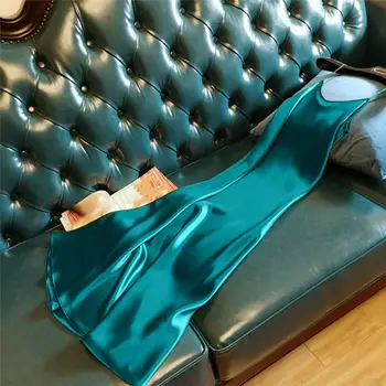 Сексуальная женская ночная рубашка на тонких бретельках, ночная одежда, пижама, ночное платье