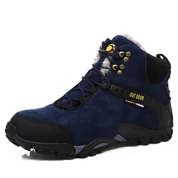 Новые мужские ботинки из натуральной кожи, модные высококачественные зимние плюшевые ботильоны для мужчин, теплые ботинки, рабочая обувь по щиколотку