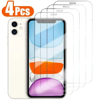 4шт Защитное стекло с полным покрытием для iPhone 14 13 12 11, Защитная пленка для экрана для iPhone 6s 7 8 Plus SE2020 X XR XS MAX Glass