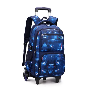 Съемные детские школьные сумки на 2/6 колесах, школьная сумка-тележка для мальчиков и девочек, школьный рюкзак для подростков, сумка для книг на колесиках