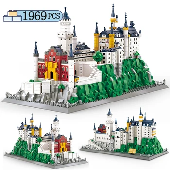 1969 шт. Знаменитый город Германия Лебединый каменный замок строительные блоки Мировая архитектура Кирпичи Развивающие игрушки для детей Подарки