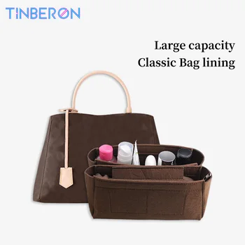 Двухслойный вкладыш для сумки TINBERON Подходит для органайзера-вкладыша в роскошную сумку Из войлочной ткани, вкладыш для дорожной сумки, Органайзер для косметических косметичек