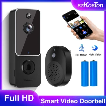 Беспроводная WiFi камера видеодомофона с искусственным интеллектом, распознаванием человека, HD Наружный дверной звонок, домофон, защита безопасности умного дома