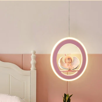 Прикроватные подвесные светильники для детской комнаты, полный спектр, Мультяшный Ангел, ночник, комната принцессы, светодиодные подвесные светильники для девочек, Дети, Малыш
