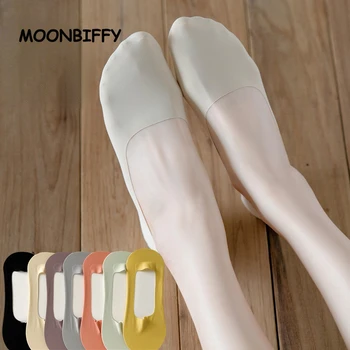 7 Пар, комплект цветных носков, однотонные невидимые женские носки, Тонкие дышащие силиконовые нескользящие Милые летние носки-лодочки Sokken