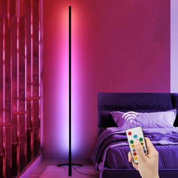 Торшер RGB с дистанционным управлением, современный диммируемый красочный атмосферный светильник, ночник, украшение спальни, гостиной, освещение