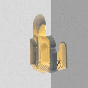 Угловой Встраиваемый Настенный светильник Для Рабочего стола В Кабинете, Украшение Флорентийской Архитектурной Атмосферы, Гипсовое Настенное Бра