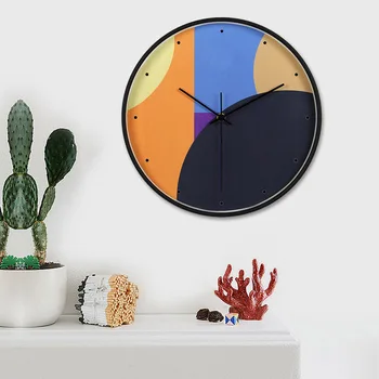 Настенные часы в скандинавском стиле, современное минималистское искусство, круглая металлическая гостиная, новая личность, креативные домашние атмосферные часы