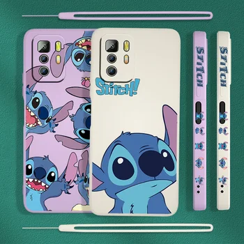 Stitch The Baby Disney Для Xiaomi Redmi Note 11T 11 11S 10T 10 9T 9S 9 8T 8 7 6 5 Pro Жидкая Левая Веревка Чехол Для телефона