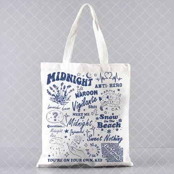 Midnights Трек-лист Taylor Music Альбомы Swift, Графическая эстетическая сумка в фольклорном стиле, Холщовая сумка, сумка для покупок, подарок для фанатов