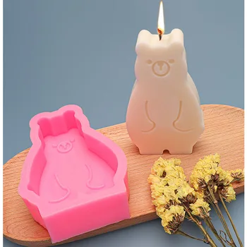 Форма для свечей в форме медведя, Силиконовые формы, Милая форма для изготовления мыла, Орнамент ручной работы, Принадлежности для изготовления ароматических свечей, Форма для мыла своими руками
