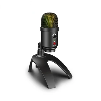 Профессиональный MV7 черный USB-микрофон, встроенная звуковая карта, настольный ноутбук 3,5 мм/трехъядерный XLR проводной микрофон