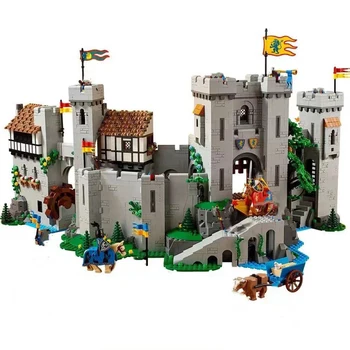 В наличии 10305 Замок Короля Льва, Рыцари, модель Средневекового замка, строительные блоки, Набор кирпичей, игрушки для детского подарка