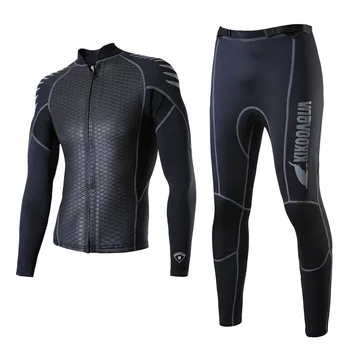 Мужские Раздельные брюки с длинными рукавами 2,5 мм, Гидрокостюм для подводного плавания, сохраняющий тепло Гидрокостюм