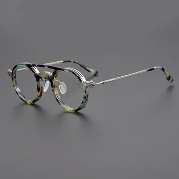 Круглые Ретро очки в черепаховой оправе японского дизайнерского бренда для мужчин и женщин, высококачественные оптические очки для близорукости по рецепту врача