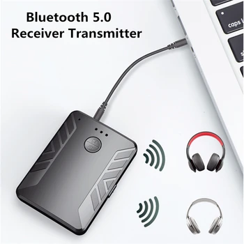 Адаптер 2 В 1 Bluetooth 5.0 Приемник Передатчик Для наушников Подключение двух гарнитур Bluetooth Стерео аудио 3,5 мм AUX T19