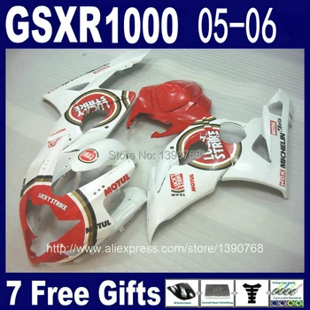 Литьевая форма ABS комплект обтекателей для SUZUKI K5 GSXR 1000 05 06 красно-белый комплект обтекателей LUCKY STRIKE GSXR1000 2005 2006 NM5